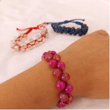 Pulsera bola cristal de hilo